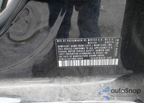 2015 Volkswagen Golf Sportwagen Tdi S 4-Door z USA, uszkodzony, nr VIN 3VWCA7AU1FM519906